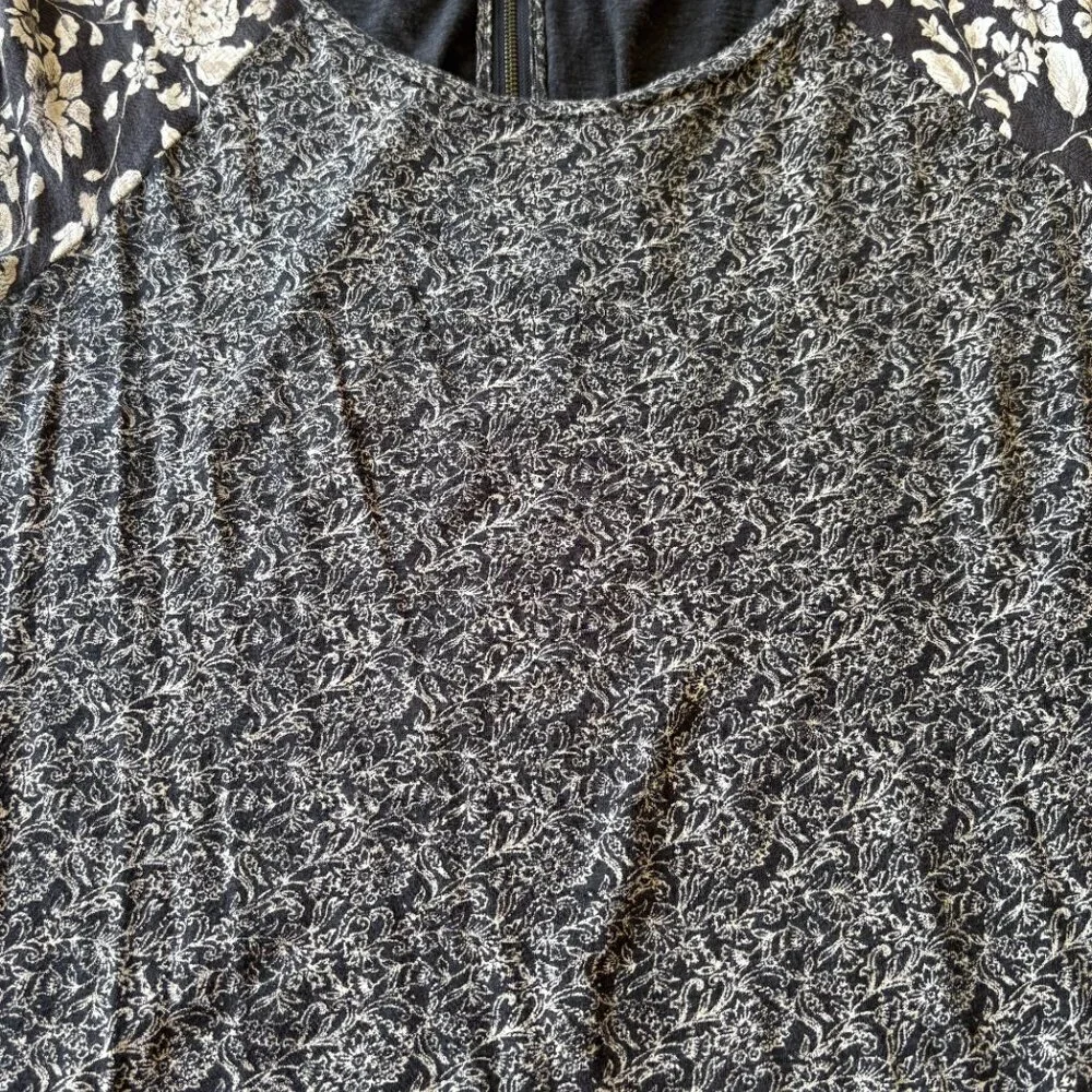 Lucky Brand Women's Top | M Boho Floral Block Peasant Festival Coquette - Picture 8 of 9